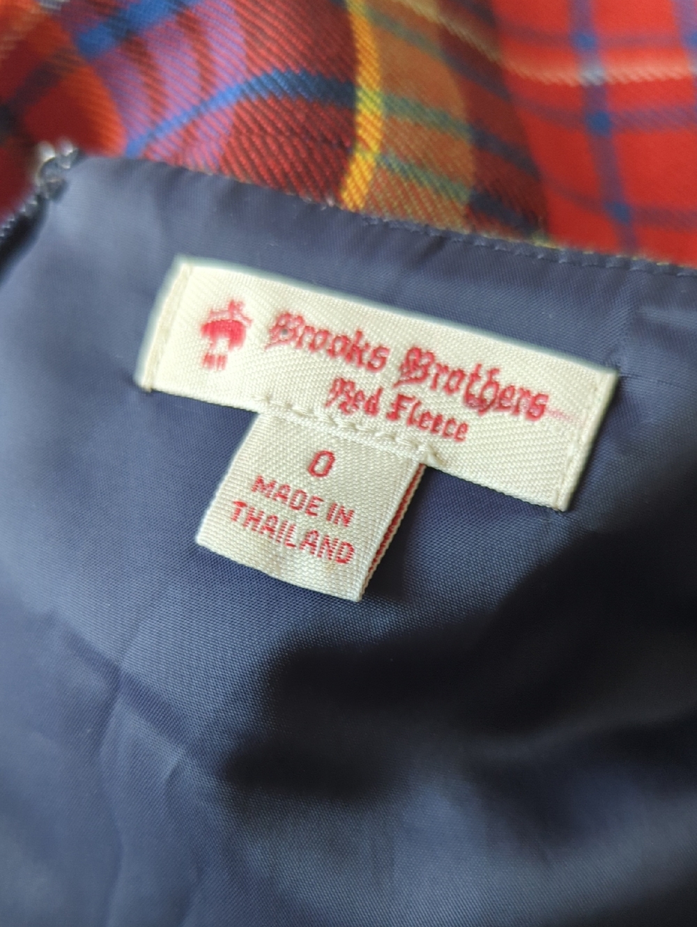 Vintage Brooks Brother Red Plaid Short Sleeve Fit-and-Flare Wool Dress - Picture 8 of 10